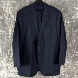 Brooks Brothers Size 48XL/W42 Saxxon 2 Button Pin Stripe Blazer Suit Jacket Navy